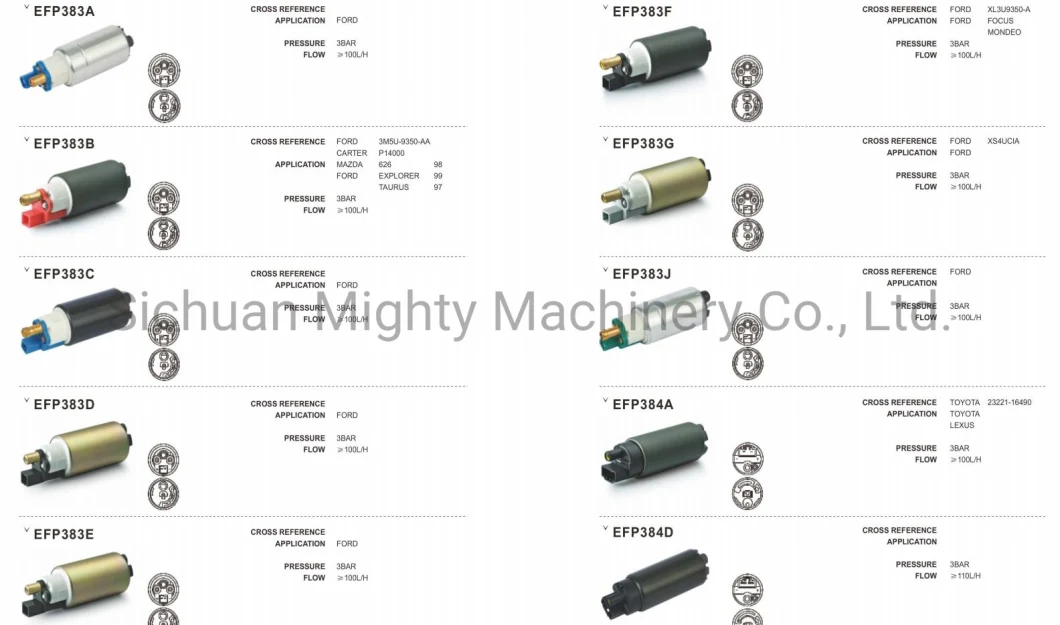 High Quality Electric Fuel Pump Assembly Auto Parts for Audi Daewoo Chrysler OE 96376973 04L919081 96350586 65255140000 96351053