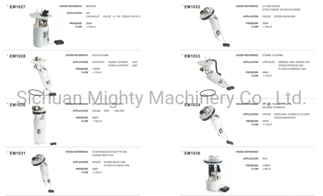 High Quality Electric Fuel Pump Assembly Auto Parts for Audi Daewoo Chrysler OE 96376973 04L919081 96350586 65255140000 96351053