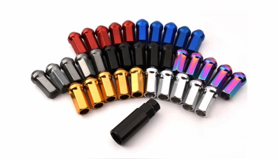 Wholesale Titanium Aluminum Wheel Lug Nuts Wheel Hub Hexagon Nut Car Nut Lock Nut Modified Bolt and Nut Racing Lug Nut Tyre Nut for Automobile Tire Accessories