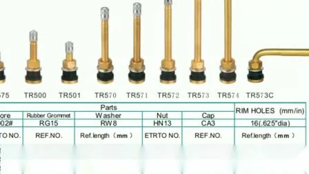 Truck Parts Brass Tubeless Tire Valve Stem for Steel Wheel